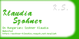 klaudia szohner business card